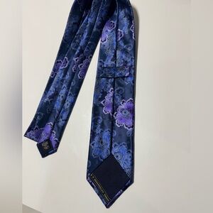 Zegna Elegant Blue and Purple Floral Tie